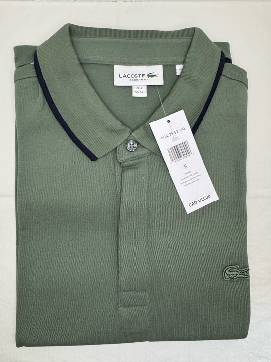 Lacoste Other - Lacoste Men’s Olive Green Polo with Contrast Navy Trim